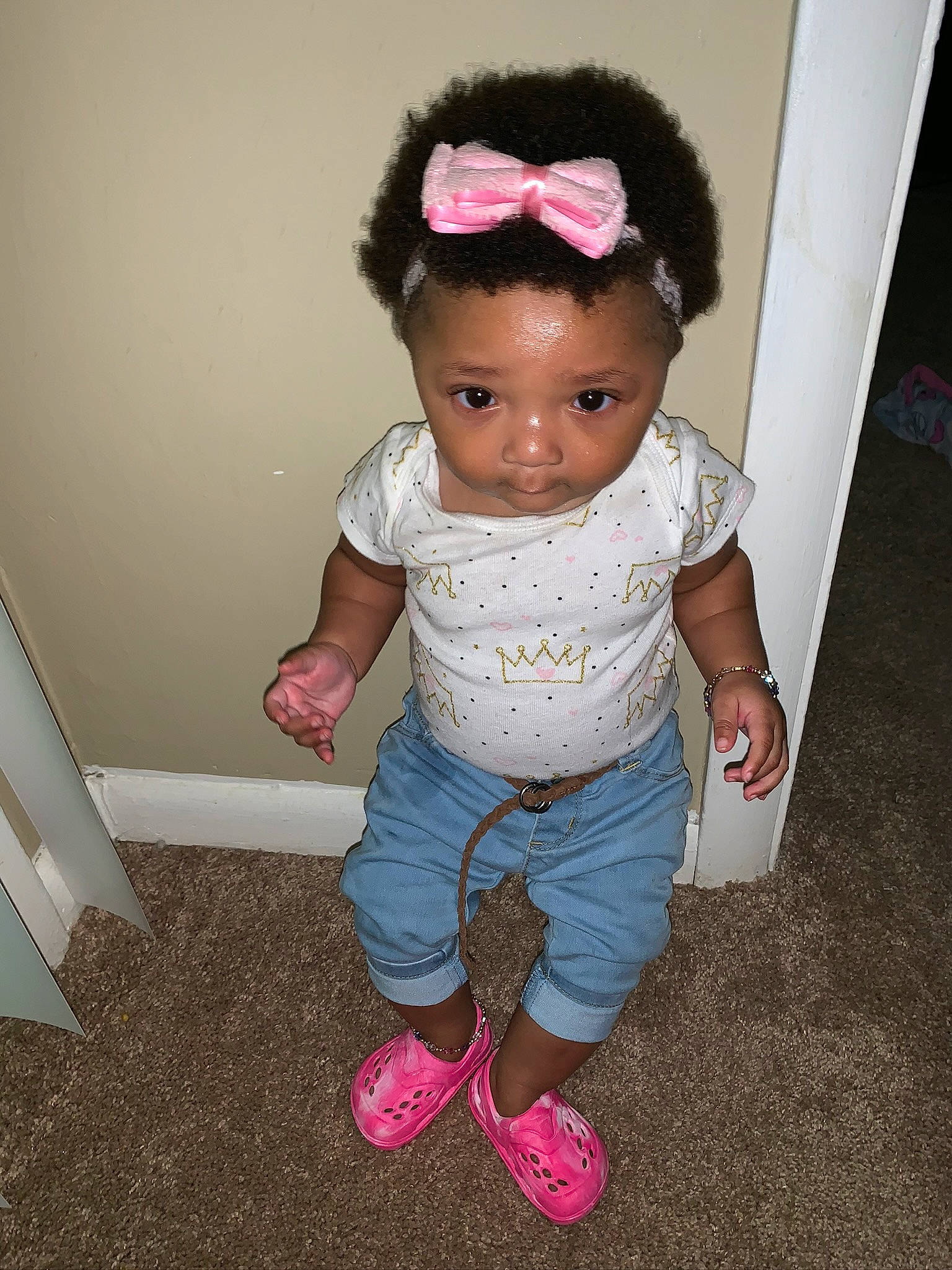 Kyrielle joined the competition — help win amazing prizes! baby, baby_products, baby_toddler_clothing, cheek, child, footwear, hair, hair_accessory, hairstyle, person, pink, play, shoe, sitting, skin, standing, t_shirt, toddler