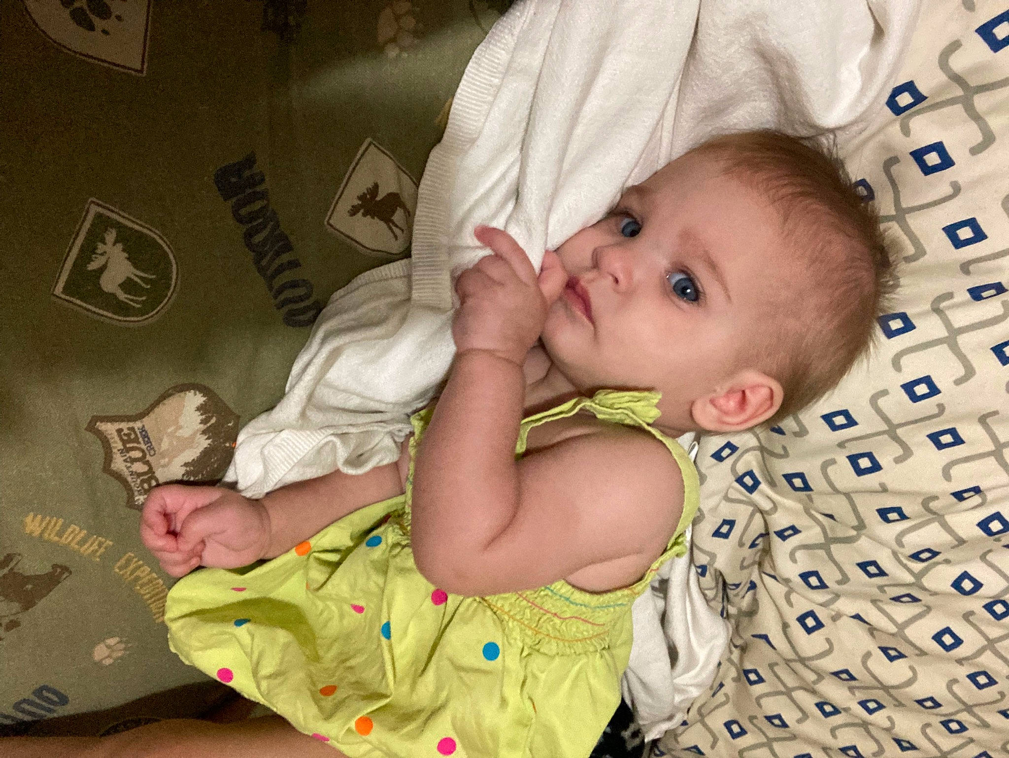 Willow joined the competition — help win amazing prizes! baby, baby_products, baby_toddler_clothing, cheek, child, comfort, eye, fun, grass, happy, iris, nail, pattern, person, room, sitting, skin, sleeve, toddler