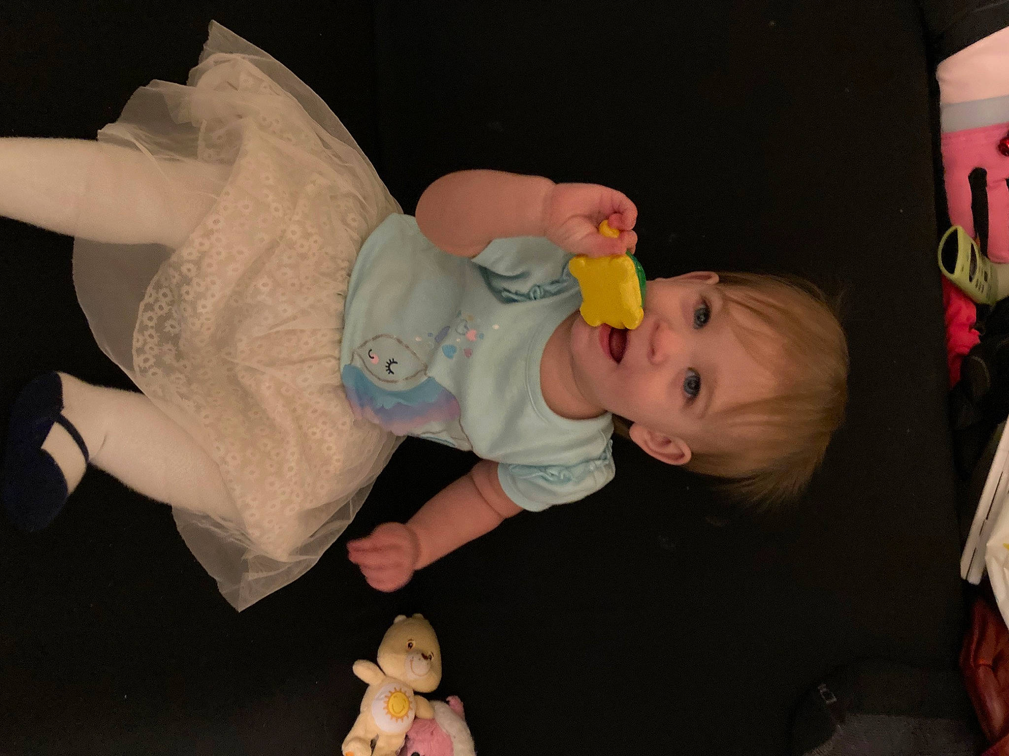 Willow joined the competition — help win amazing prizes! baby, baby_products, baby_toddler_clothing, cheek, child, ear, event, fun, happy, head, mouth, person, pink, room, sitting, skin, toddler, toy