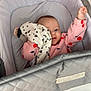 Esmé-Ivy joined the competition — help win amazing prizes! baby, infant, bassinet, quilted, blanket, plush_toy, pink_clothing, cherry_pattern, face, hand, raised_arm, cozy, sleeping_area, soft_toy, indoor, child, cute, comfort, person, portrait