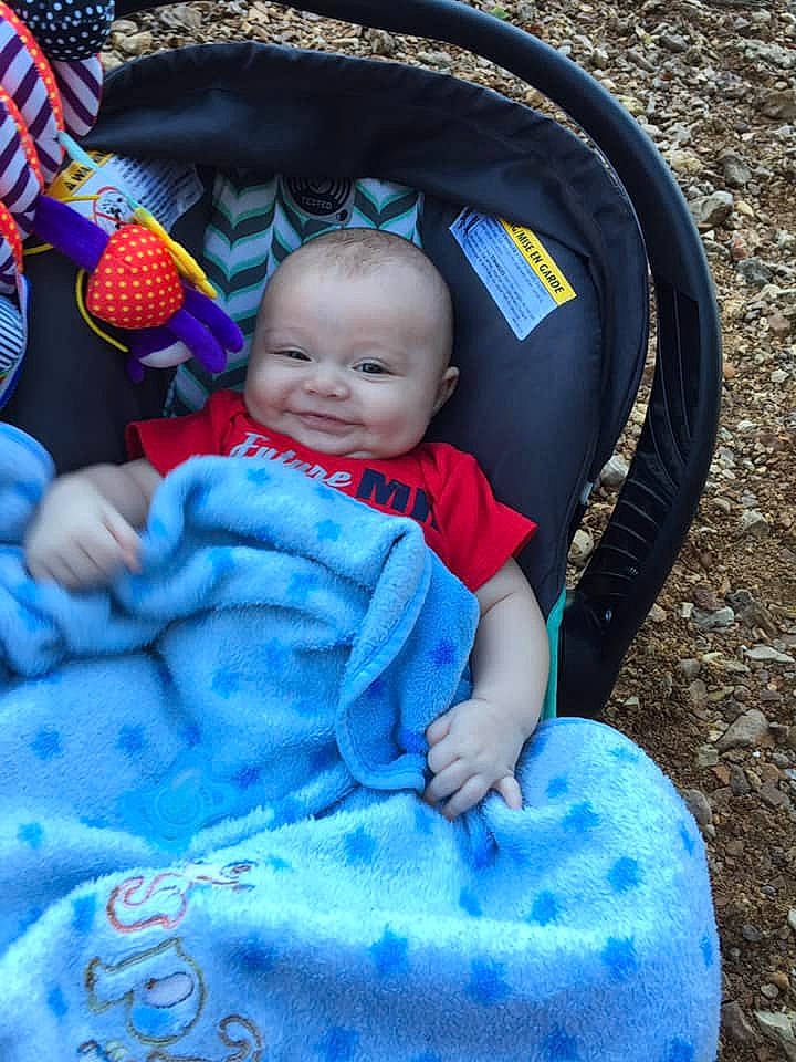 Tracen is registered to the contest to win money with this photo: baby, baby_products, blue, child, fun, joy, person, play, product, skin, smile, toddler