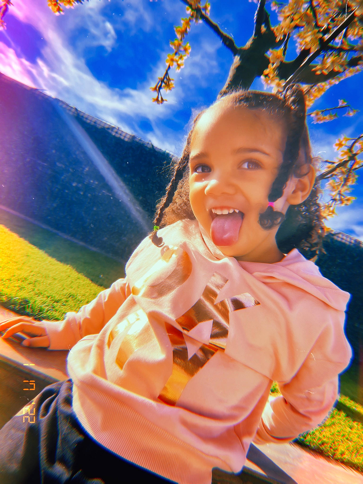 Adyssey is registered to the contest to win money with this photo: beauty, child, cloud, facial_expression, flash_photography, fun, gesture, grass, happy, leaf, leisure, orange, people_in_nature, person, plant, recreation, sky, smile, toddler, travel