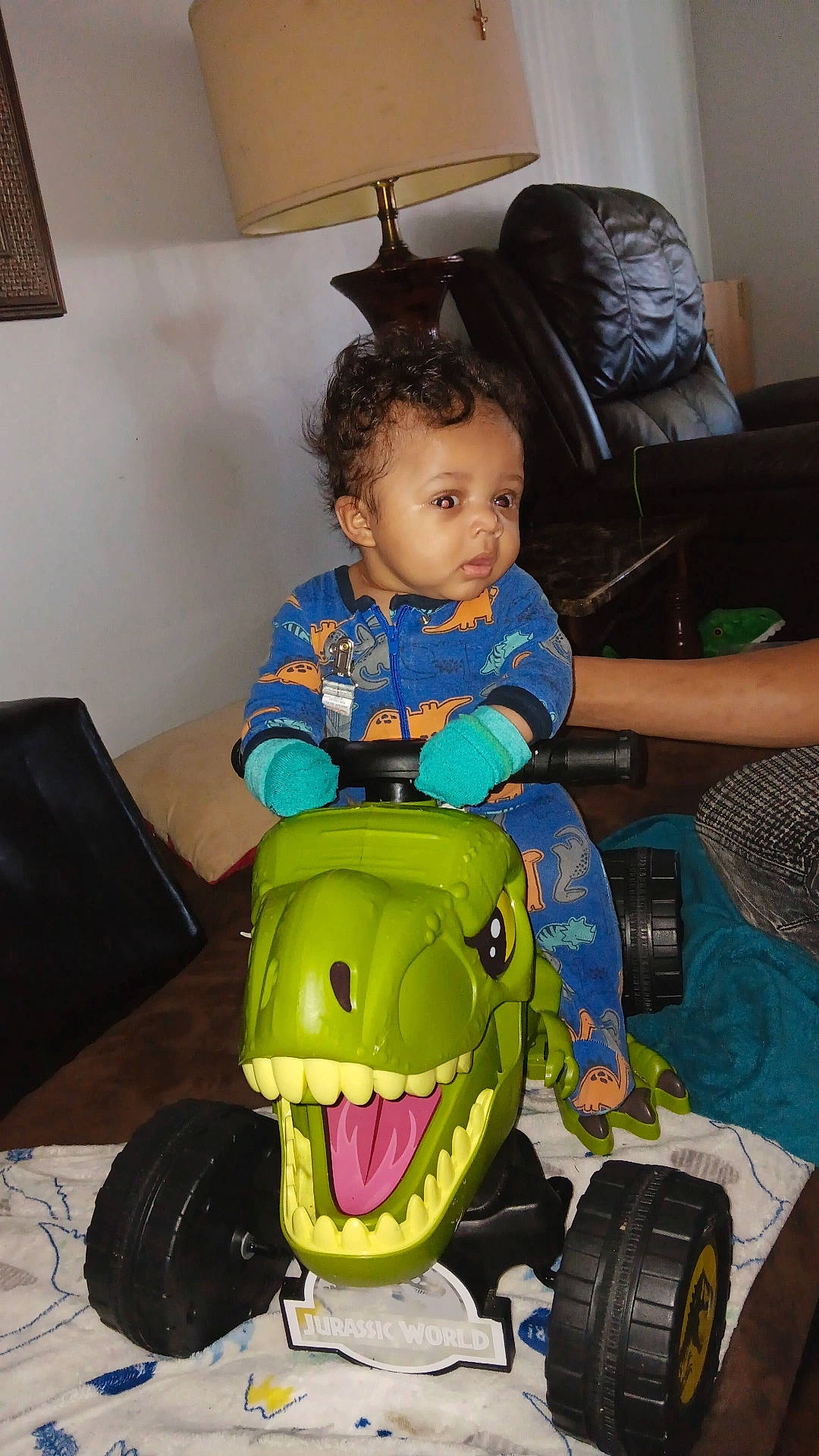 Ky Ky joined the competition — help win amazing prizes! baby, baby_toddler_clothing, bag, black, chair, child, comfort, flooring, fun, happy, head, lamp, person, picture_frame, product, sitting, smile, tire, toddler, toy