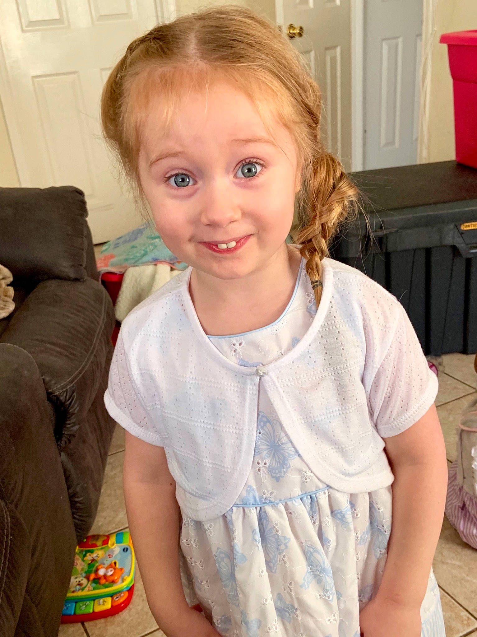 Celes joined the competition — help win amazing prizes! blond, cheek, child, ear, eye, face, hair, hairstyle, head, iris, joy, long_hair, neck, person, sitting, skin, smile, standing, t_shirt, toddler