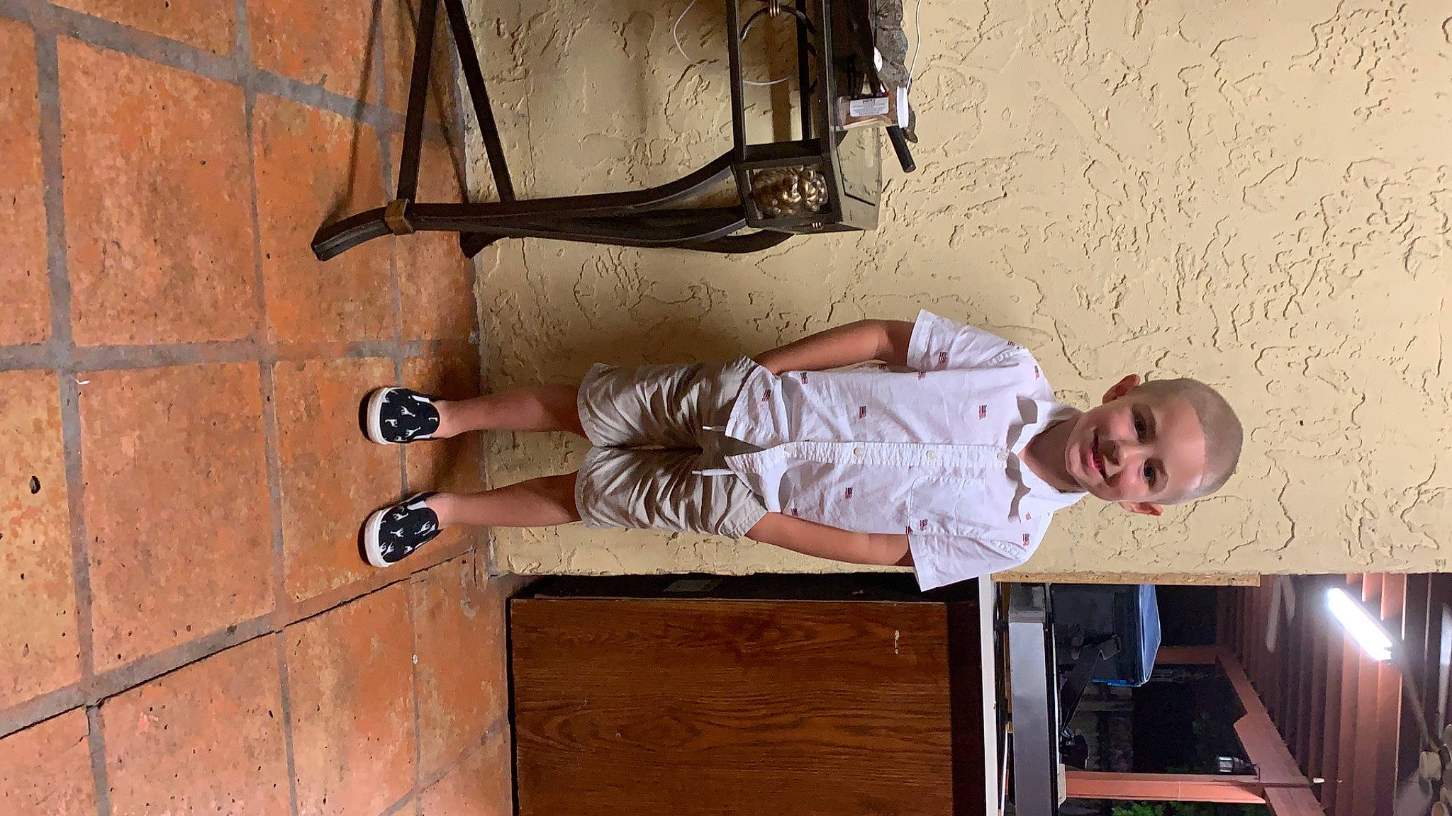 Liam is registered to the contest to win money with this photo: joy, person