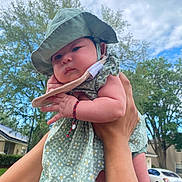 Ariely joined the competition — help win amazing prizes! architecture, baby, baseballcap, building, cap, clothing, dress, face, grass, hat, head, outdoors, person, photography, plant, portrait, shelter, summer, sunhat, tree