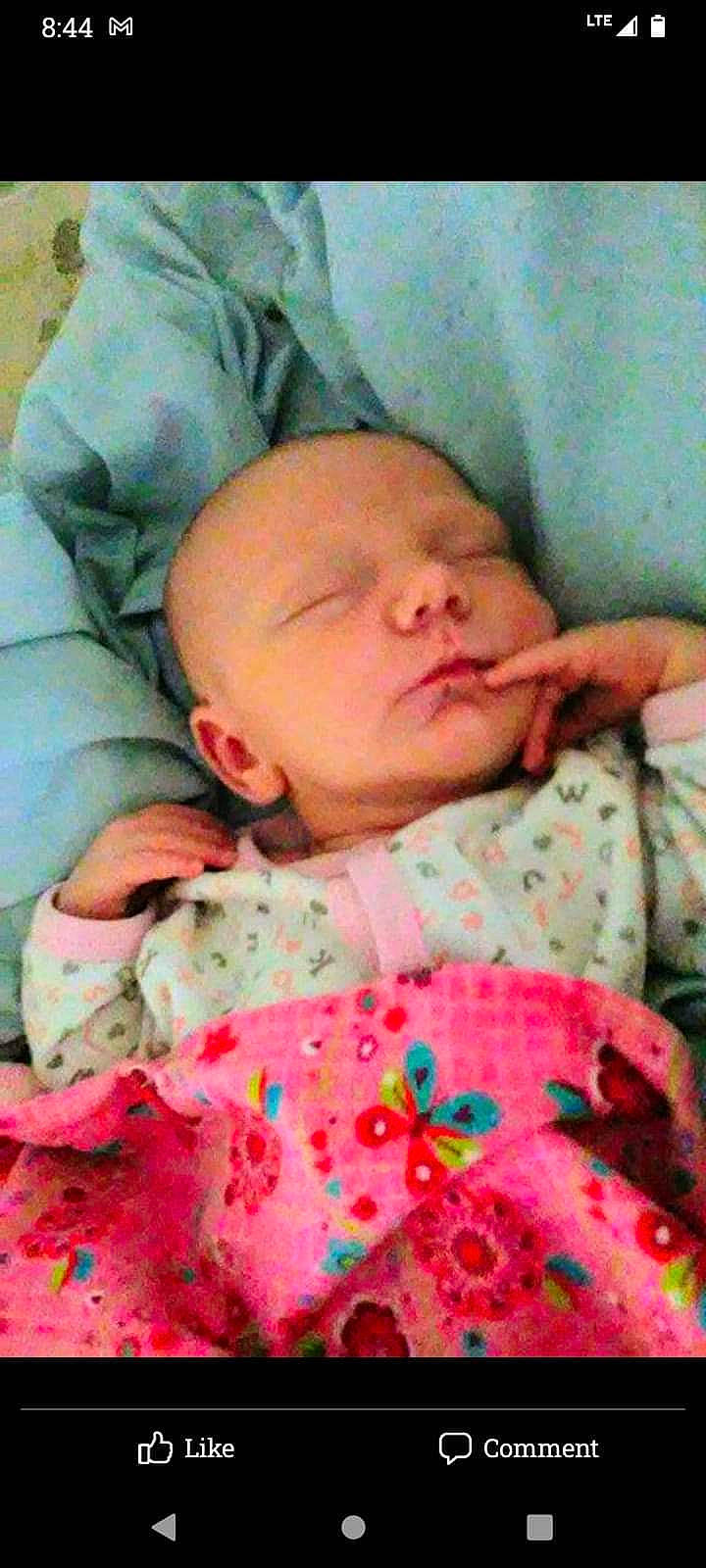 Harper is registered to the contest to win money with this photo: baby, baby_sleeping, baby_toddler_clothing, cheek, comfort, eye, face, forehead, head, human, lip, mammal, mouth, nose, person, pink, skin, sleeve, textile, toddler