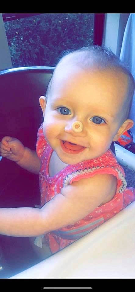 Alexandria joined the competition — help win amazing prizes! baby, baby_laughing, cheek, child, ear, eating, face, facial_expression, forehead, fun, head, iris, lip, mouth, nose, person, skin, smile, toddler