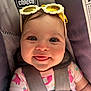 Eliza-Stylez joined the competition — help win amazing prizes! baby, child, car_seat, sunglasses, yellow, pink_clothing, smiling, tongue_out, face, straps, safety_buckle, cute, happy, infant, closeup, indoors, playful, headwear, accessories, seat