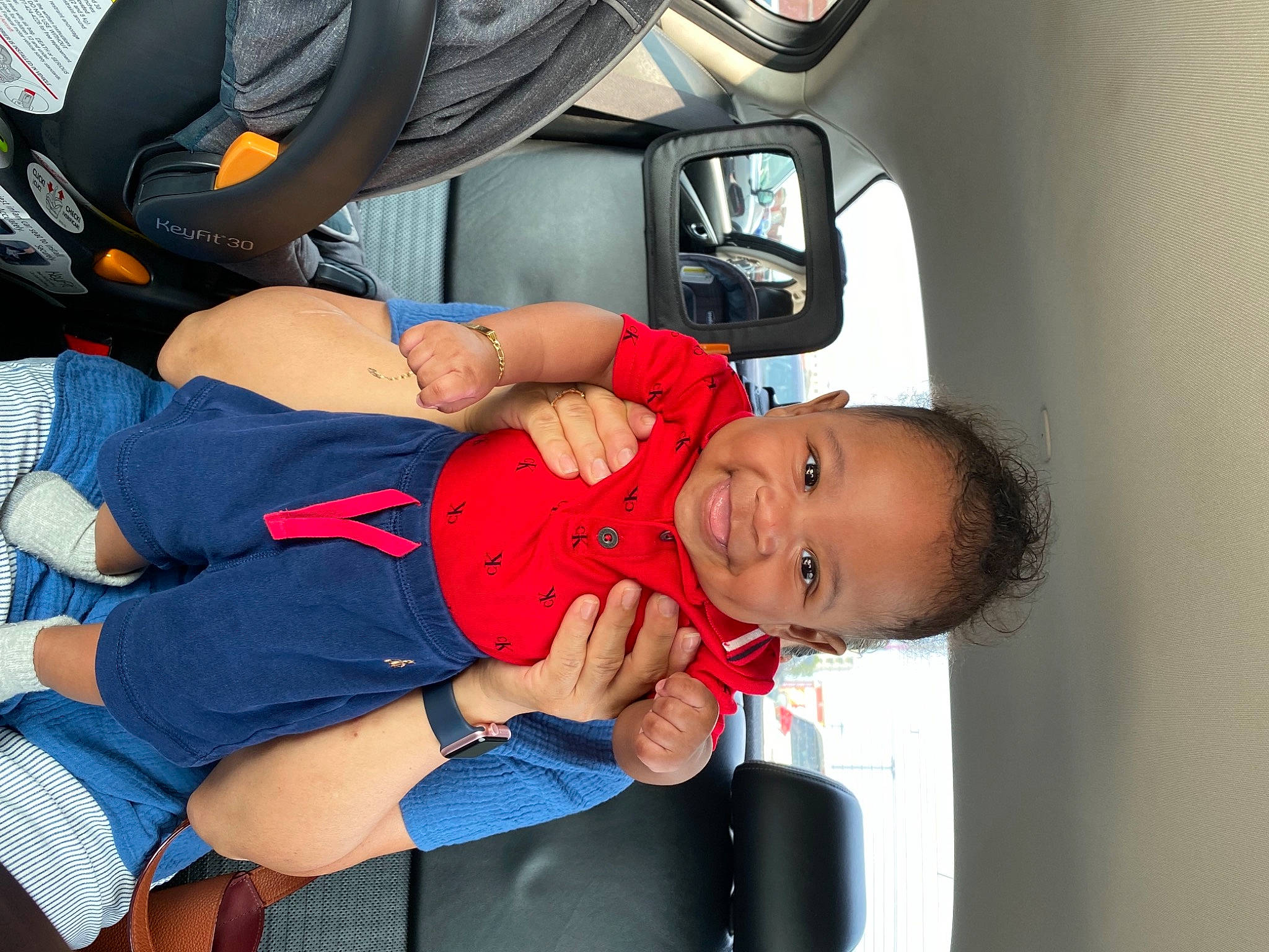 Kamren is registered to the contest to win money with this photo: arm, auto_part, automotive_lighting, baby, baby_products, baby_toddler_clothing, child, comfort, electric_blue, event, family_car, finger, fun, happy, hat, joy, person, service, smile, toddler