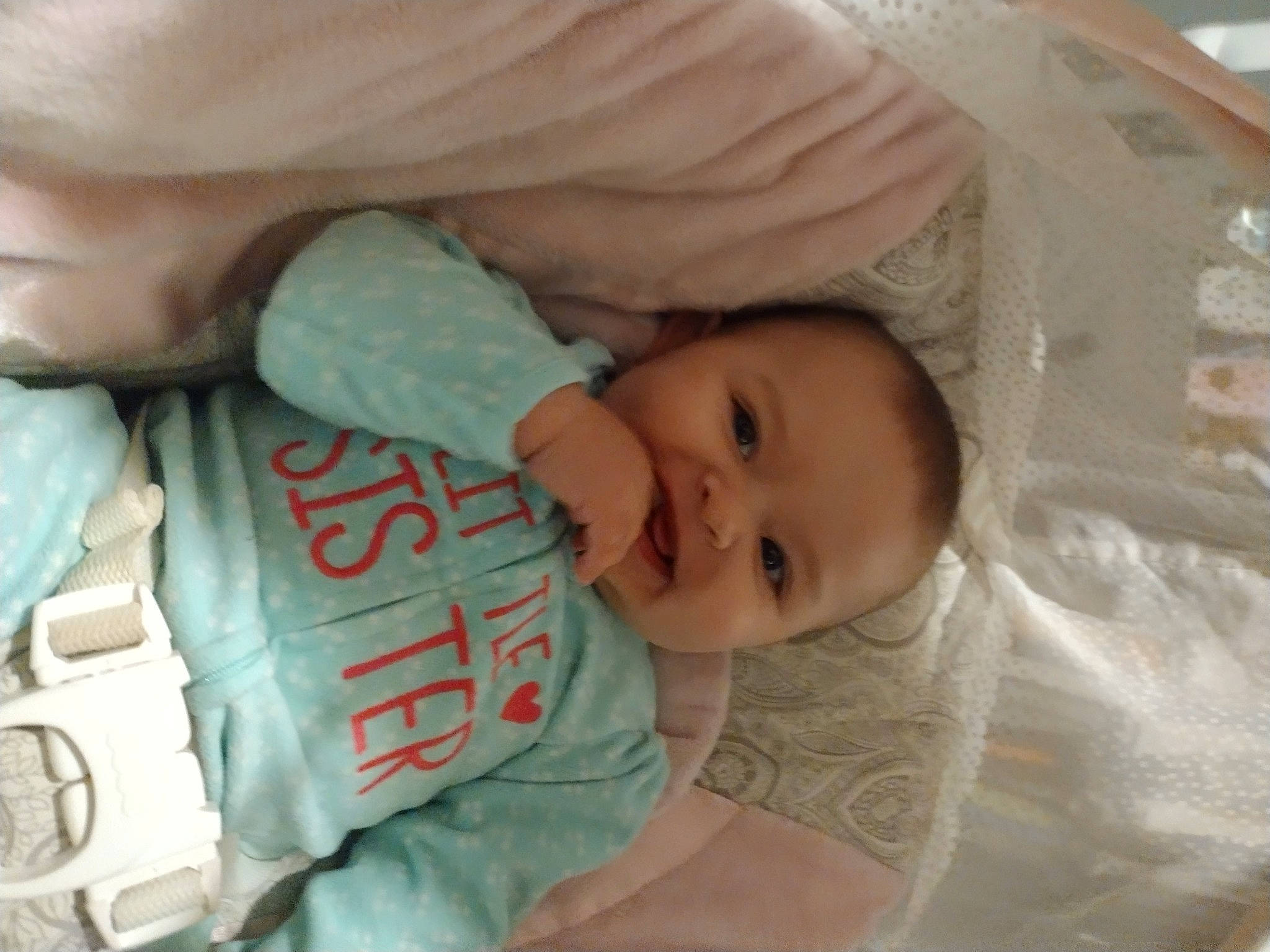 Erin joined the competition — help win amazing prizes! baby, baby_products, baby_toddler_clothing, cheek, child, chin, comfort, eye, facial_expression, finger, hand, happy, linens, nose, person, skin, sleeve, thumb, toddler