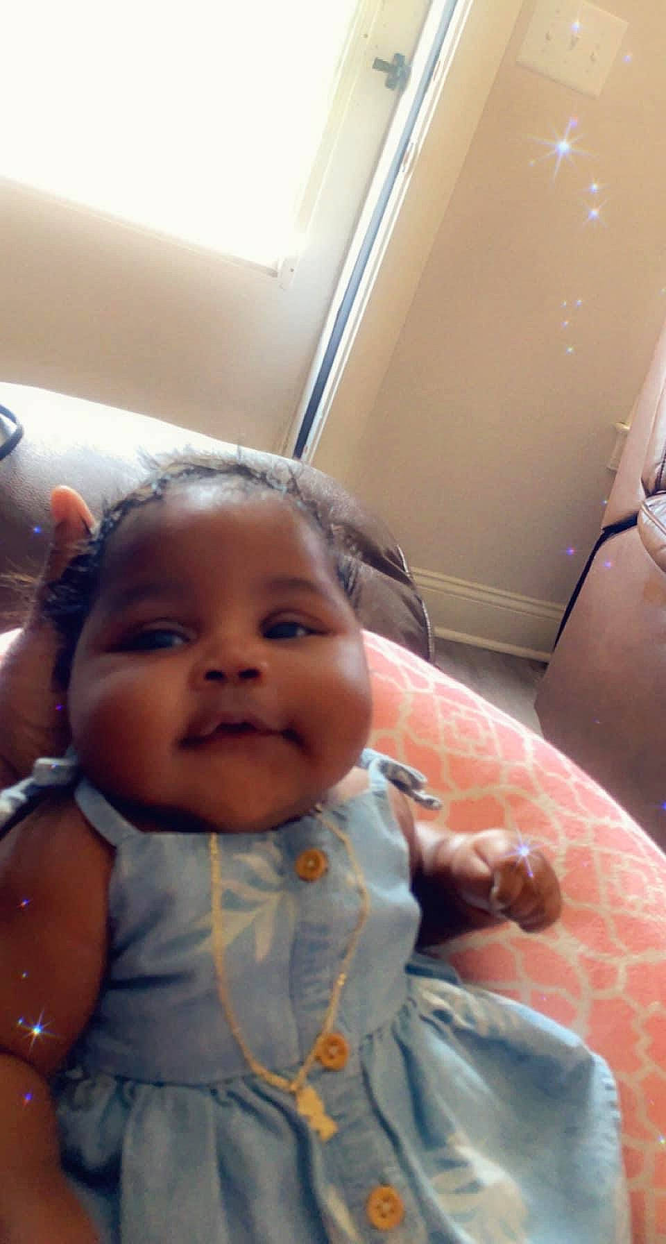 Aaliyah is registered to the contest to win money with this photo: baby, baby_toddler_clothing, cheek, child, chin, comfort, ear, eye, eyelash, fun, hairstyle, happy, iris, lip, mouth, nose, person, skin, smile, thumb