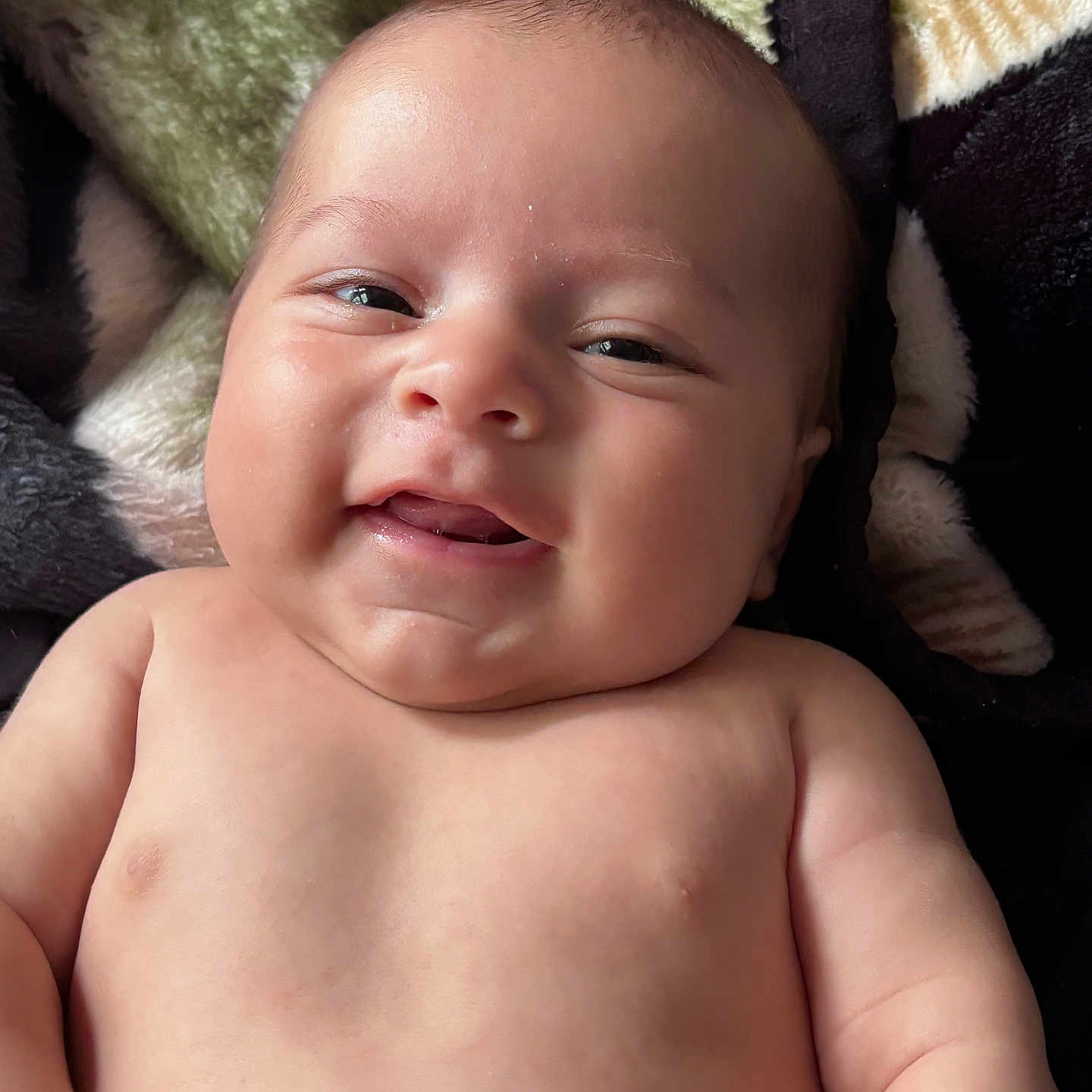 Phenyx joined the competition — help win amazing prizes! baby, blanket, cheeks, child, cozy, cute, expression, eyes, face, hand, happy, indoors, infant, lying_down, mouth, newborn, portrait, skin, smile, soft