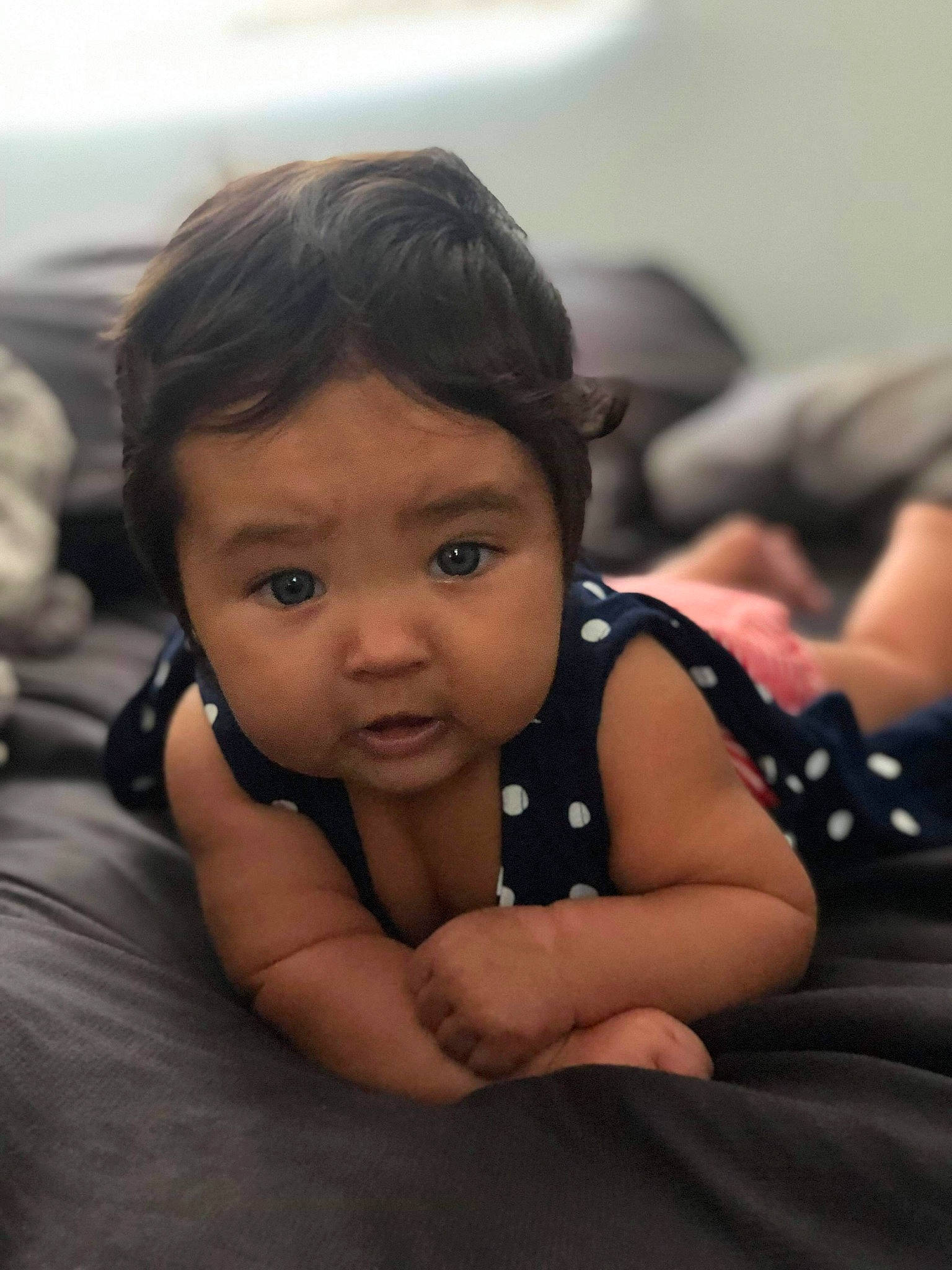 Jazmyn is registered to the contest to win money with this photo: baby, black_hair, cheek, child, face, head, person, skin, toddler