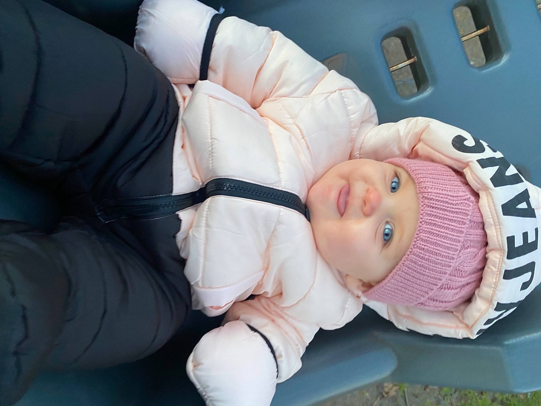 Hayley joined the competition — help win amazing prizes! air_travel, airline, auto_part, baby, baby_products, baby_safety, baby_toddler_clothing, car_seat, child, comfort, family_car, fun, happy, hat, head_restraint, headwear, health_care, person, sitting, sleeve