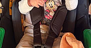 Maëlyne participe au concours pour gagner de l'argent avec cette photo : baby, pacifier, car_seat, seatbelt, clothing, infant, child, footwear, slippers, plush, toy, person, sitting, cute, indoor, blanket, fabric, face, head, safety