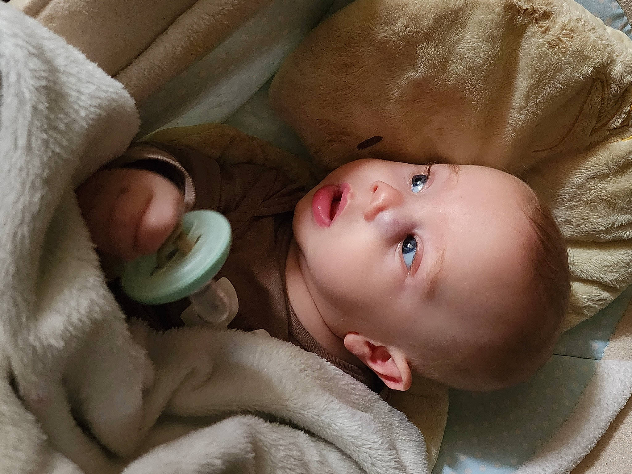 Colton joined the competition — help win amazing prizes! baby, baby_toddler_clothing, cheek, chin, comfort, ear, eye, eyebrow, eyelash, face, head, headgear, iris, lip, mammal, mouth, nose, organ, person, skin