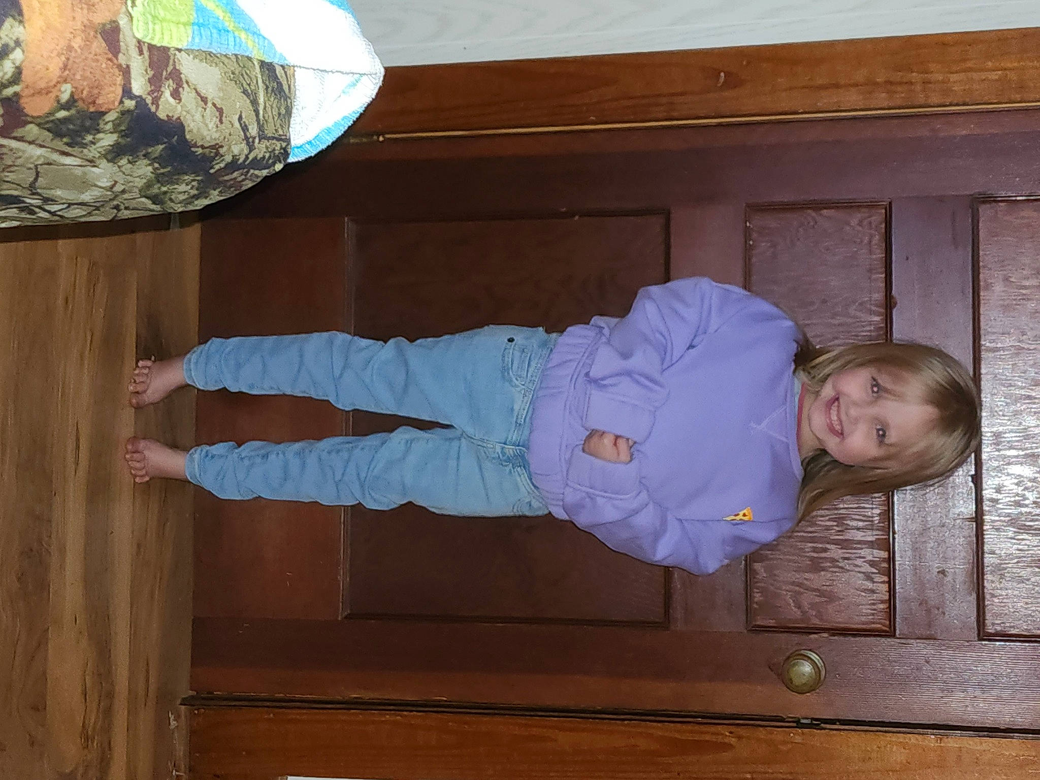 Maycee joined the competition — help win amazing prizes! baby_toddler_clothing, child, comfort, flooring, hardwood, joy, person, room, smile, textile, toddler, varnish, wood, wood_stain