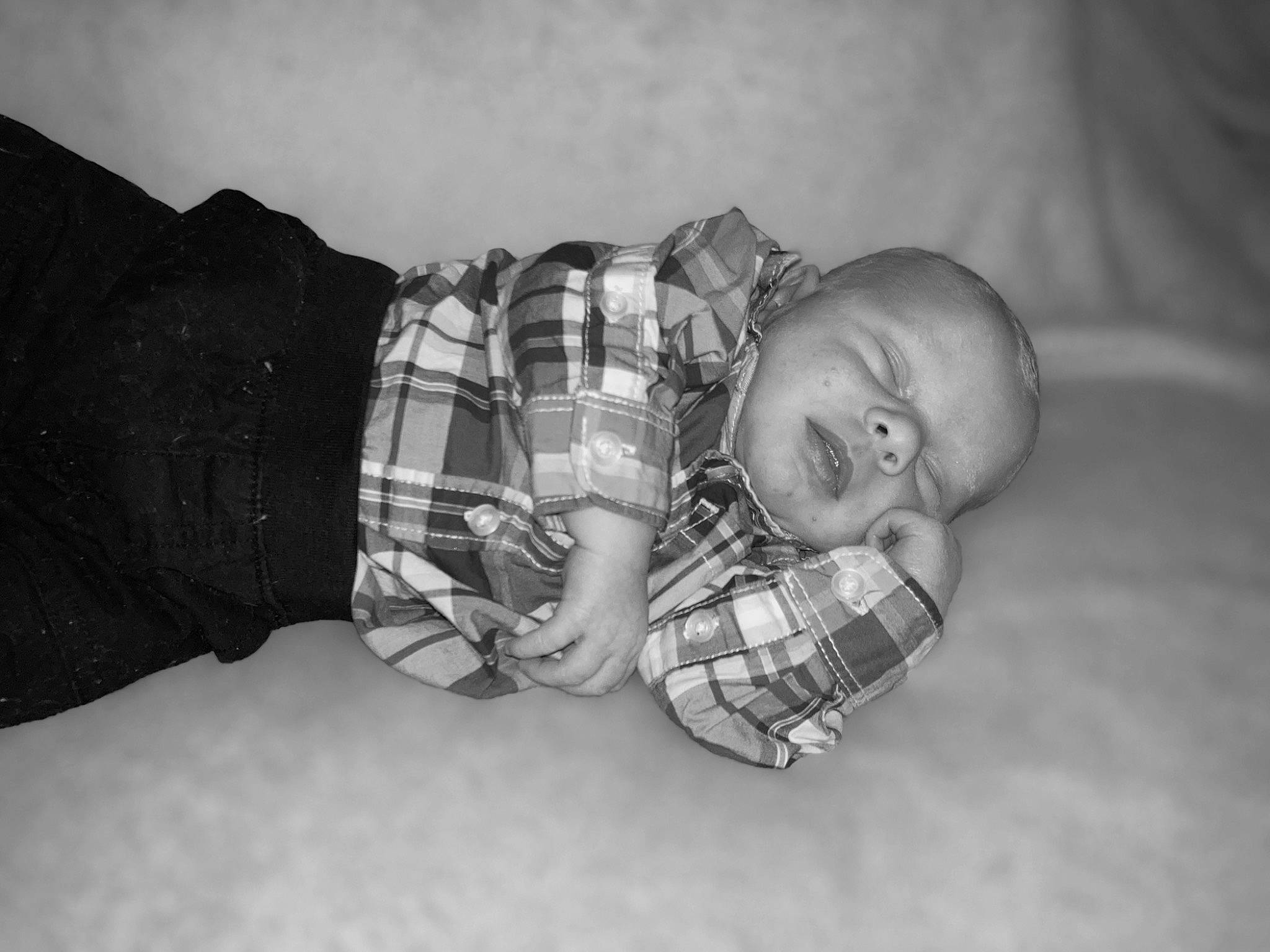 Elias joined the competition — help win amazing prizes! baby, black_and_white, child, family, monochrome, monochrome_photography, pattern, person, photograph, photography, plaid, sleep, tartan, toddler