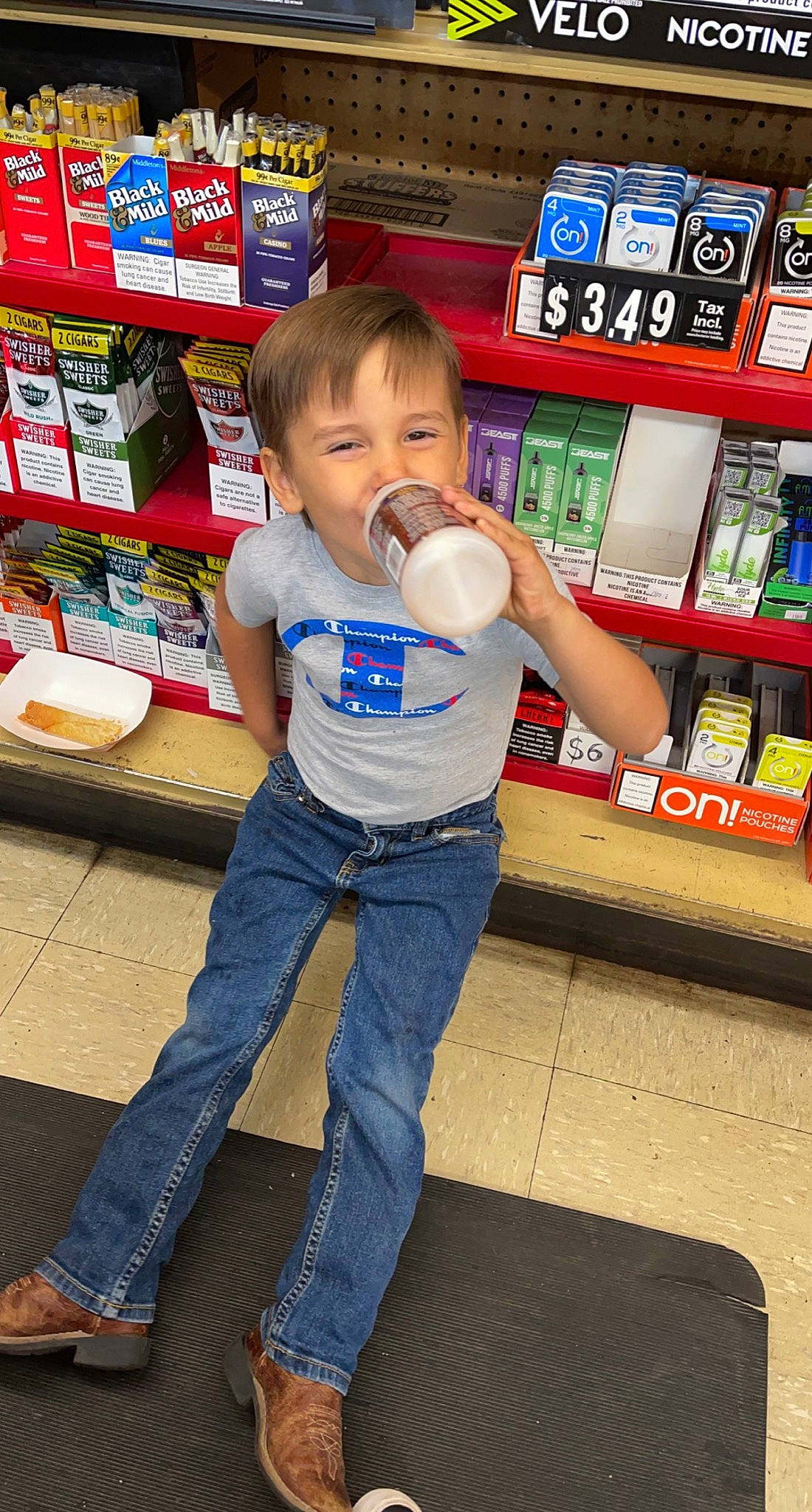 Buckxten joined the competition — help win amazing prizes! baby_toddler_clothing, child, convenience_store, customer, eye, flooring, grocery_store, head, jeans, leg, person, retail, shelf, shoe, shopping, skin, smile, snapshot, standing, t_shirt