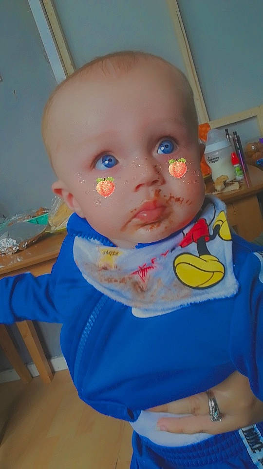 Logan-james joined the competition — help win amazing prizes! baby, baby_food, cheek, child, eating, head, person, toddler, toy