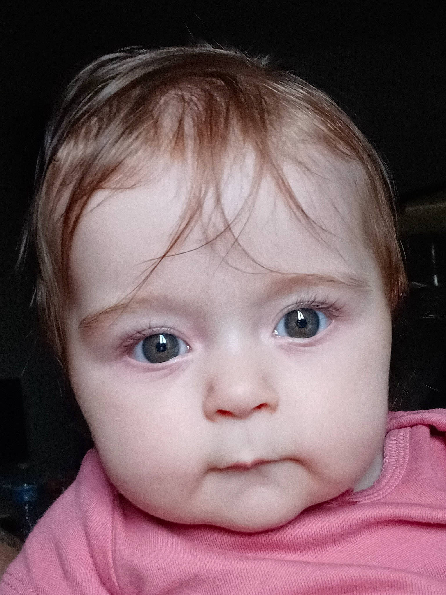 Kaylynn is registered to the contest to win money with this photo: baby, baby_toddler_clothing, bangs, cheek, child, ear, eyebrow, eyelash, flash_photography, gesture, happy, iris, lip, no_expression, nose, person, portrait_photography, skin, sleeve, toddler
