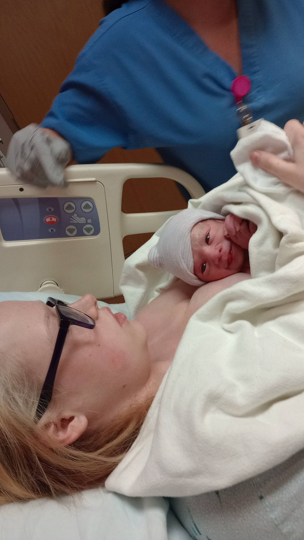 Jaxon is registered to the contest to win money with this photo: baby, baby_products, chest, child, clinic, comfort, event, eyelash, headwear, health_care, hospital, hospital_bed, linens, medical, medical_equipment, medical_procedure, patient, person, room, service