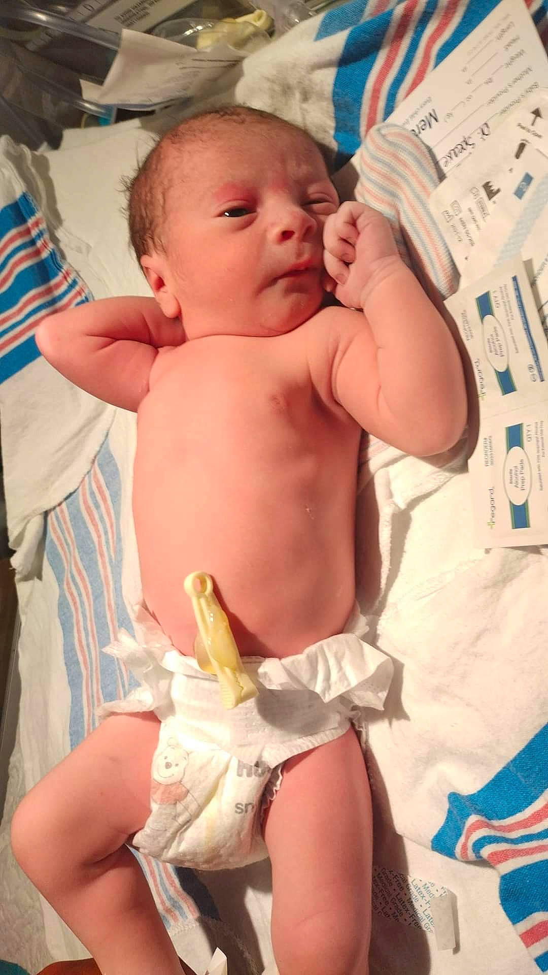 Jaxon is registered to the contest to win money with this photo: abdomen, baby, blue, cheek, chest, child, diaper, finger, fun, happy, human_leg, muscle, nail, navel, person, skin, stomach, thigh, thumb, toddler