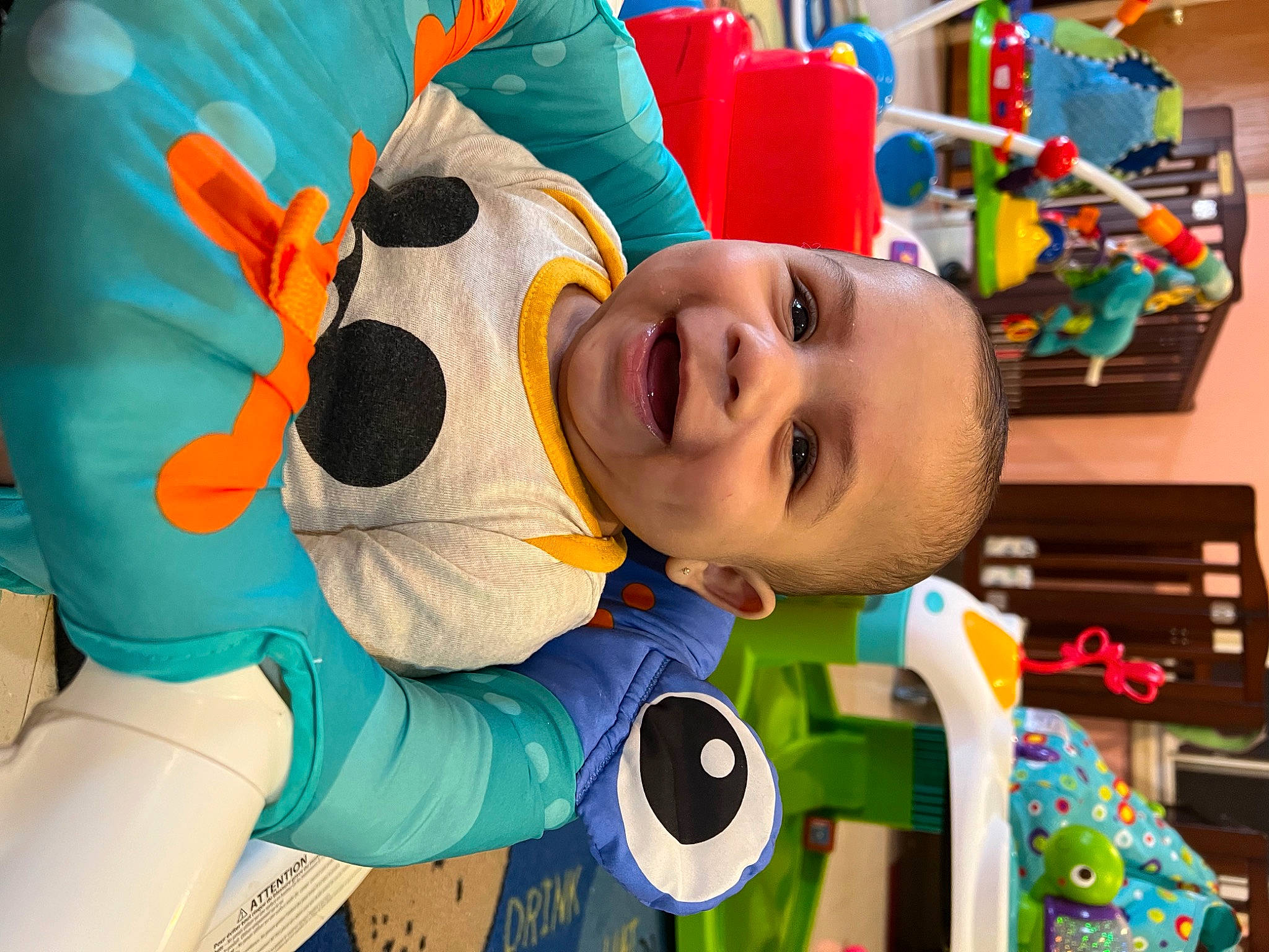Jayceon joined the competition — help win amazing prizes! baby, baby_toddler_clothing, child, event, face, facial_expression, fun, happy, head, leisure, people, person, product, recreation, shelf, smile, stuffed_toy, t_shirt, textile, toddler