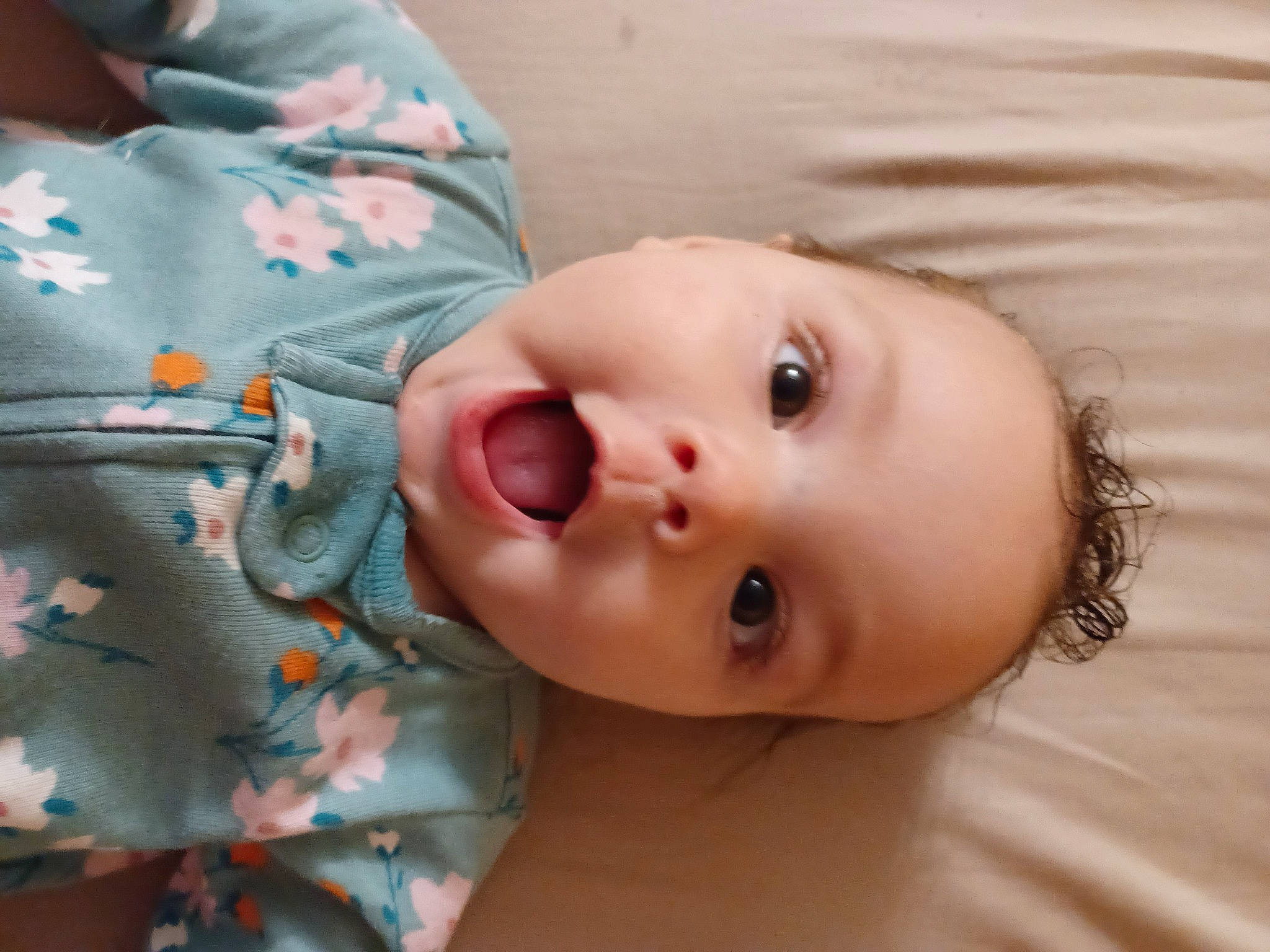 Josephine joined the competition — help win amazing prizes! baby, baby_toddler_clothing, cheek, child, chin, close_up, eyebrow, eyelash, fun, happy, iris, lip, mouth, nose, pattern, person, skin, smile, surprise, toddler