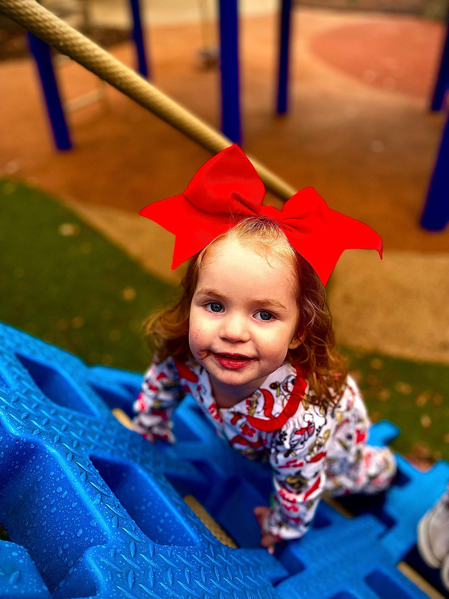 Harper is registered to the contest to win money with this photo: blue, child, city, electric_blue, event, fun, grass, happy, joy, leisure, magenta, people, person, photograph, play, playground, public_space, recreation, red, smile