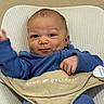Jaylen joined the competition — help win amazing prizes! baby, infant, blue_clothing, smiling, face, hand, baby_seat, beige, cute, happy, newborn, portrait, child, indoors, fabric, textile, baby_delight, person, resting, lying_down