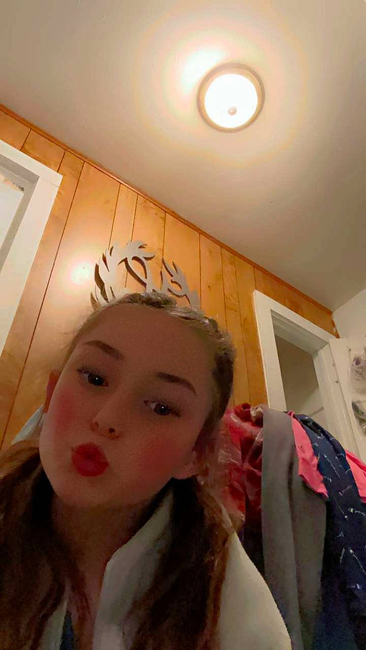 Jalynn joined the competition — help win amazing prizes! ceiling, cheek, child, ear, eyelash, fashion_accessory, forehead, fun, happy, headgear, headpiece, jaw, light_fixture, lip, mouth, nose, person, room, selfie, throat