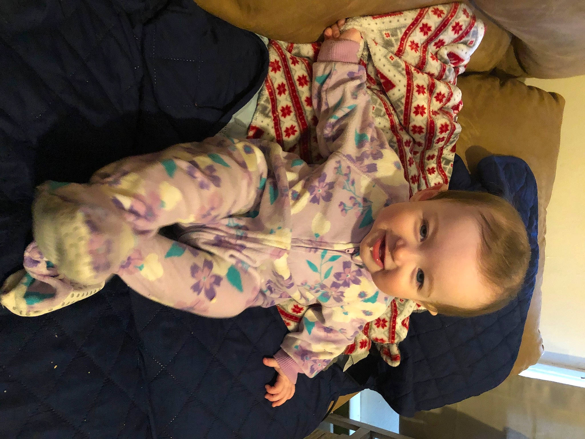 Leah joined the competition — help win amazing prizes! baby, baby_products, baby_toddler_clothing, cheek, chest, child, comfort, elbow, facial_expression, fun, hairstyle, human_body, mouth, pattern, person, room, skin, sleep, sleeve, smile