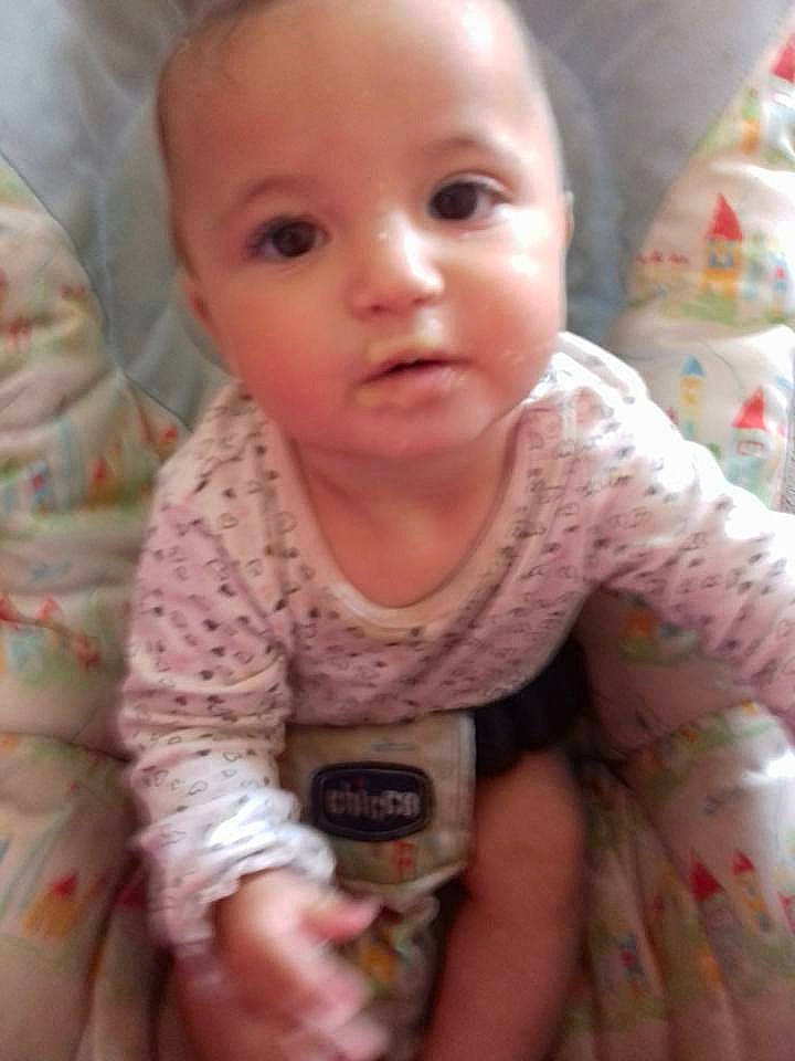 Isabella-mary is registered to the contest to win money with this photo: cheek, child, chin, eye, eyebrow, face, finger, forehead, girl, head, human_hair_color, infant, iris, lip, mouth, nose, person, pink, product, skin