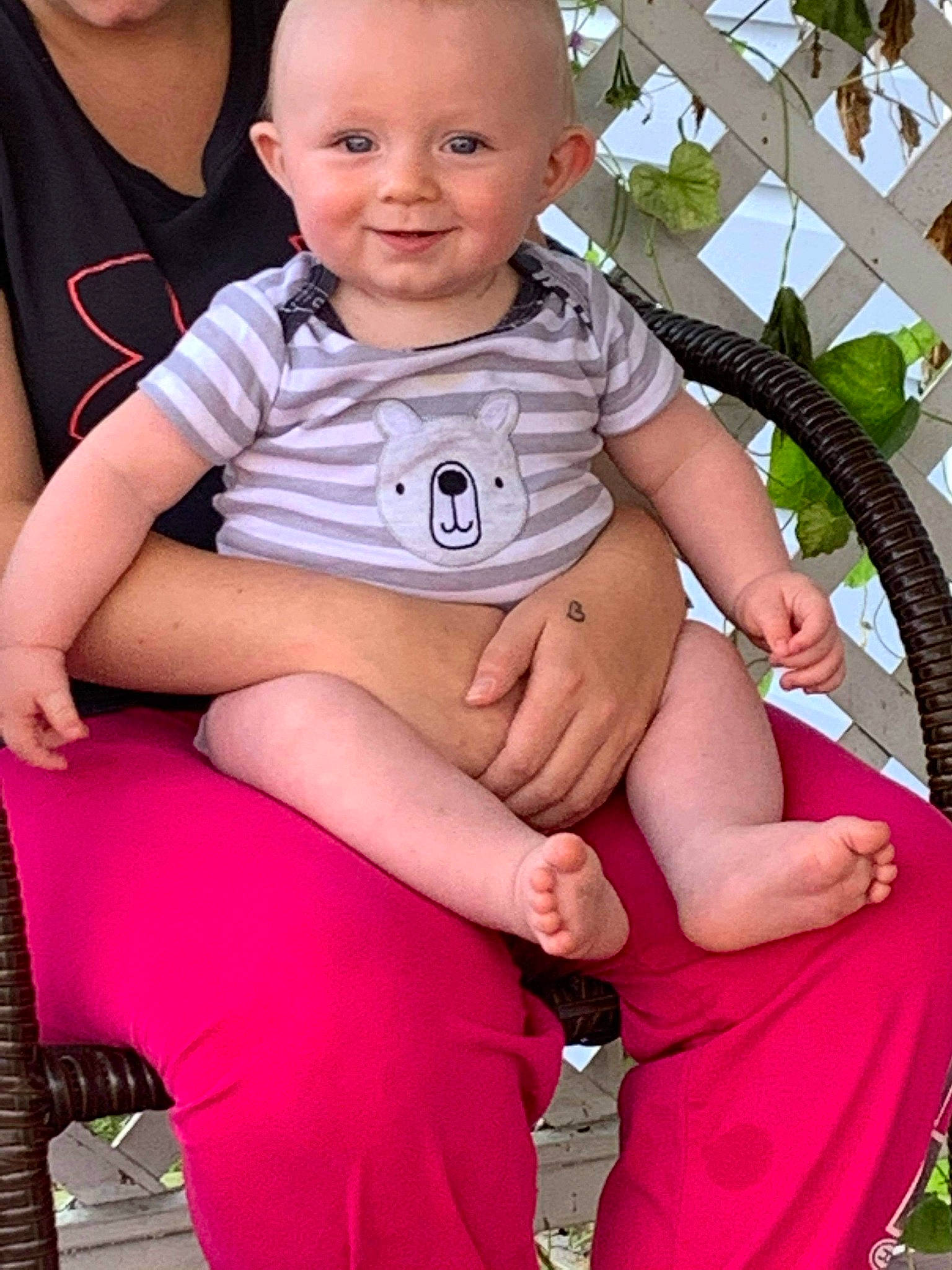 Landon joined the competition — help win amazing prizes! baby, baby_toddler_clothing, cheek, eye, finger, happy, head, joint, joy, knee, leg, muscle, neck, organ, person, pink, skin, sleeve, smile, thigh