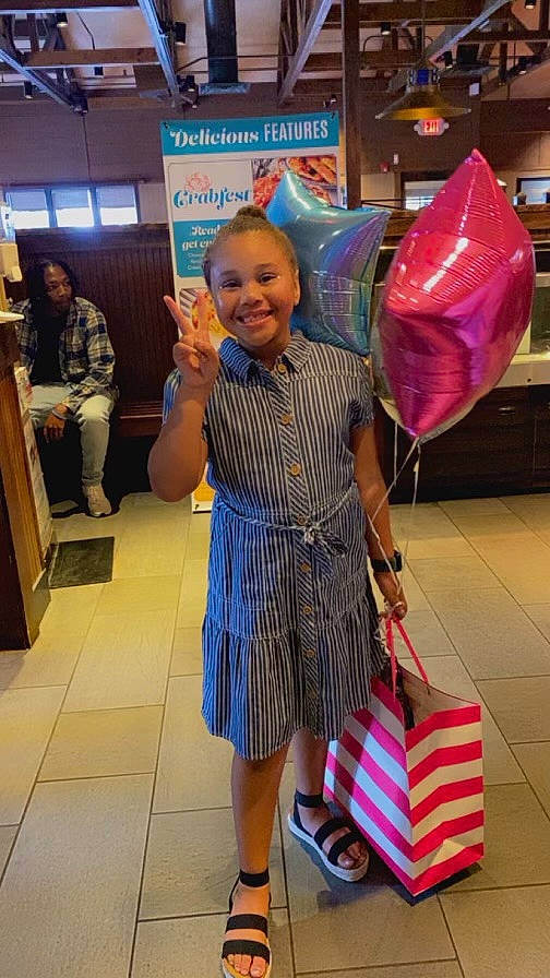 Kaelani joined the competition — help win amazing prizes! bag, child, electric_blue, event, fashion_accessory, fashion_design, flooring, fun, handbag, human_leg, joy, leisure, luggage_and_bags, magenta, pattern, person, pink, shopping, smile, snapshot