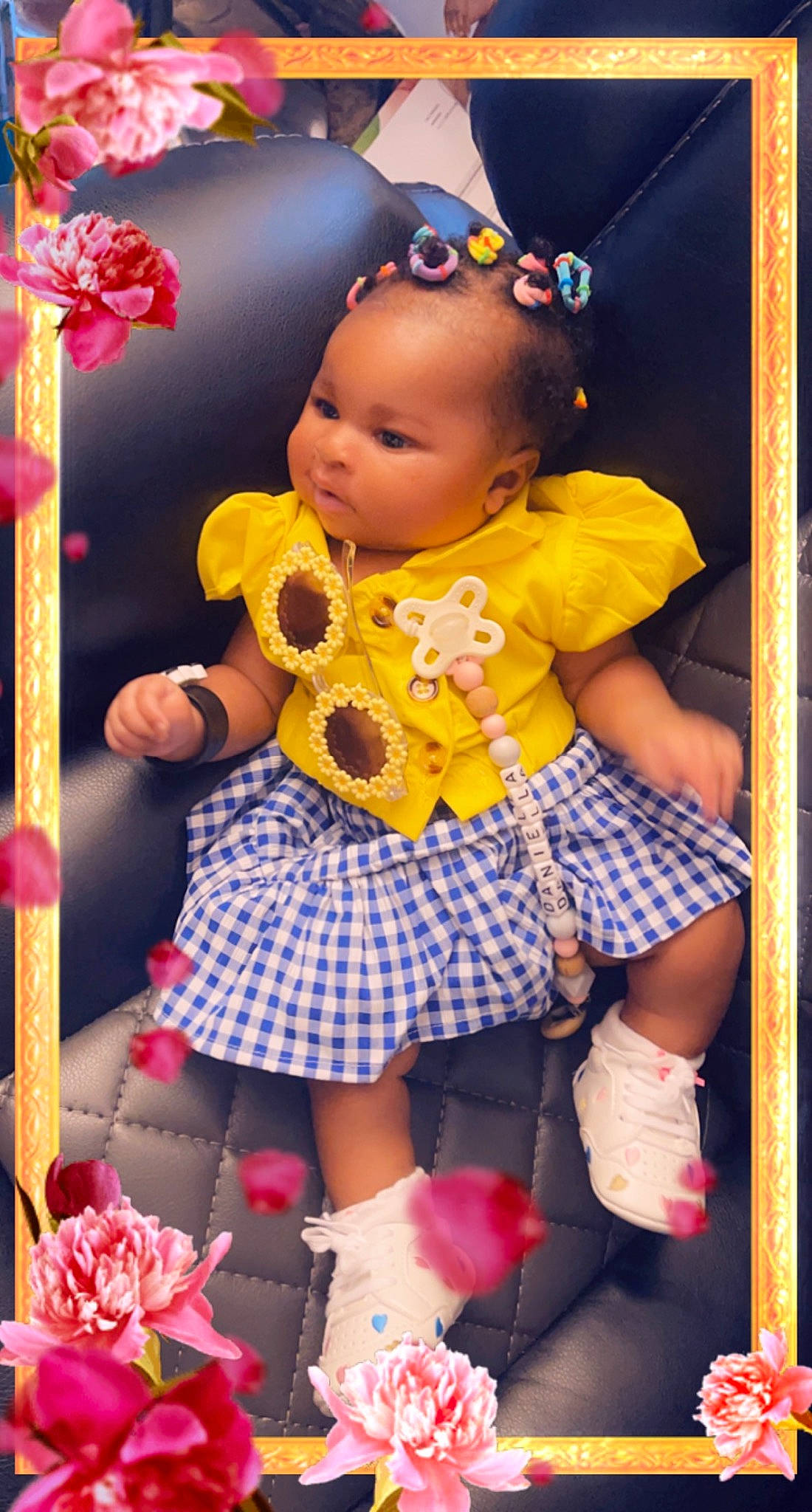 Daniella is registered to the contest to win money with this photo: baby_toddler_clothing, baby_toys, beauty, child, doll, entertainment, event, fashion_design, fun, happy, jewellery, magenta, pattern, person, pink, product, purple, snapshot, stuffed_toy, toy