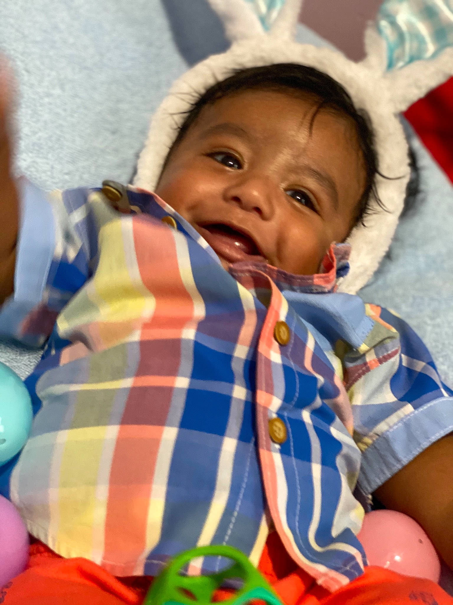 Luis joined the competition — help win amazing prizes! baby, cheek, child, fun, happy, nose, person, play, skin, smile, textile, toddler