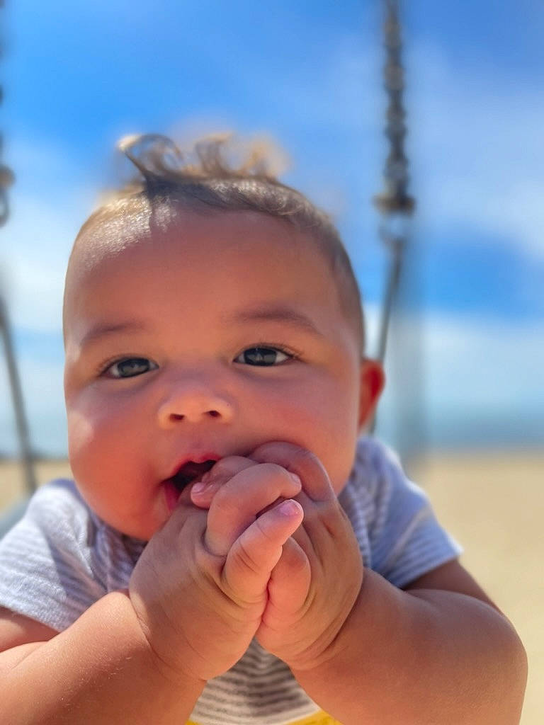 Cassius joined the competition — help win amazing prizes! azure, baby, chin, cloud, eye, finger, gesture, happy, human_body, iris, leisure, lip, mouth, nose, people_in_nature, person, skin, sky, sunlight, thumb