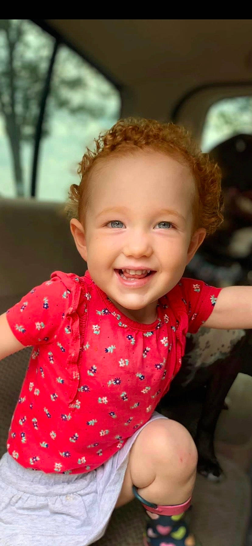 Sydney joined the competition — help win amazing prizes! baby, beauty, cheek, child, child_model, chin, design, face, facial_expression, happy, head, joy, lip, pattern, person, pink, skin, smile, toddler