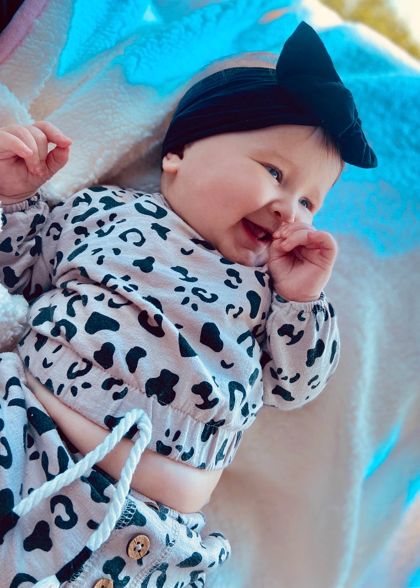 Ella Mae joined the competition — help win amazing prizes! azure, baby, baby_toddler_clothing, blue, cap, comfort, electric_blue, facial_expression, fun, happy, hat, headwear, pattern, person, pink, product, skin, sleeve, smile, t_shirt
