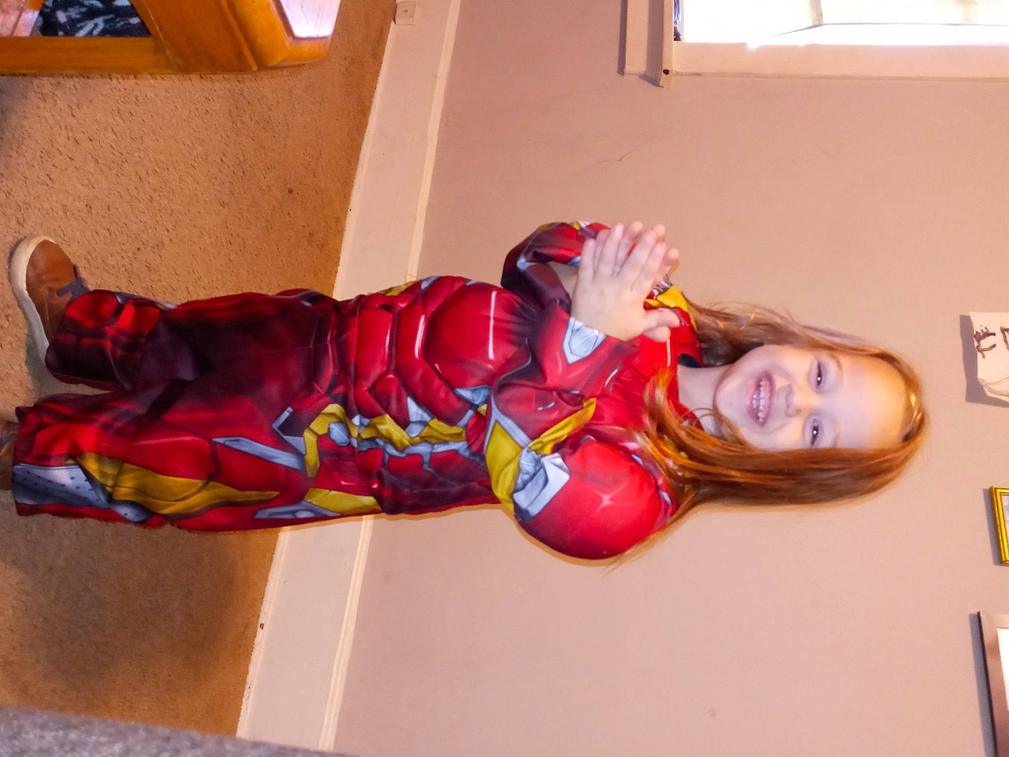 Jared joined the competition — help win amazing prizes! carmine, child, costume, fictional_character, flooring, fun, human_leg, joy, knee, person, personal_protective_equipment, room, sandal, smile, thigh, window