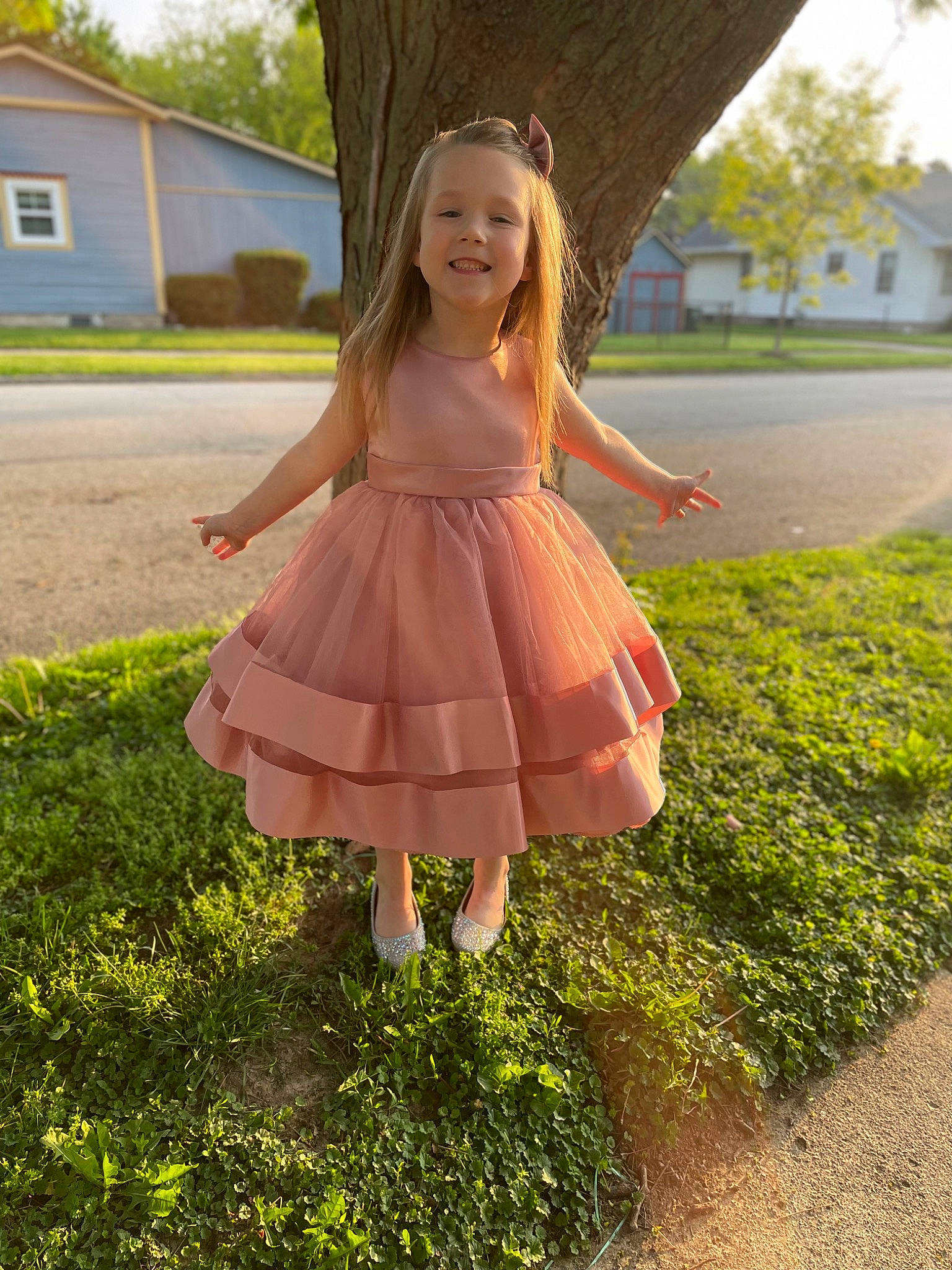 Olive joined the competition — help win amazing prizes! day_dress, dress, eye, face, fun, grass, happy, joy, lawn, leaf, leisure, magenta, people_in_nature, person, pink, plant, smile, sunlight, tints_and_shades, toddler