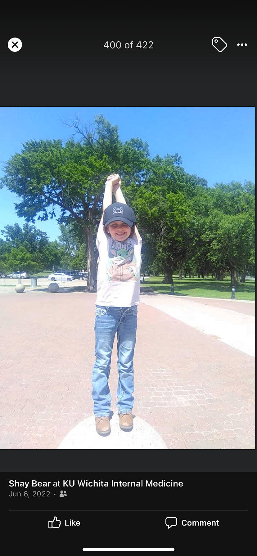 Anna joined the competition — help win amazing prizes! denim, electric_blue, eyewear, fun, gesture, grass, happy, headwear, joy, landscape, leisure, magenta, person, recreation, sky, travel, tree, vacation, waist, walking