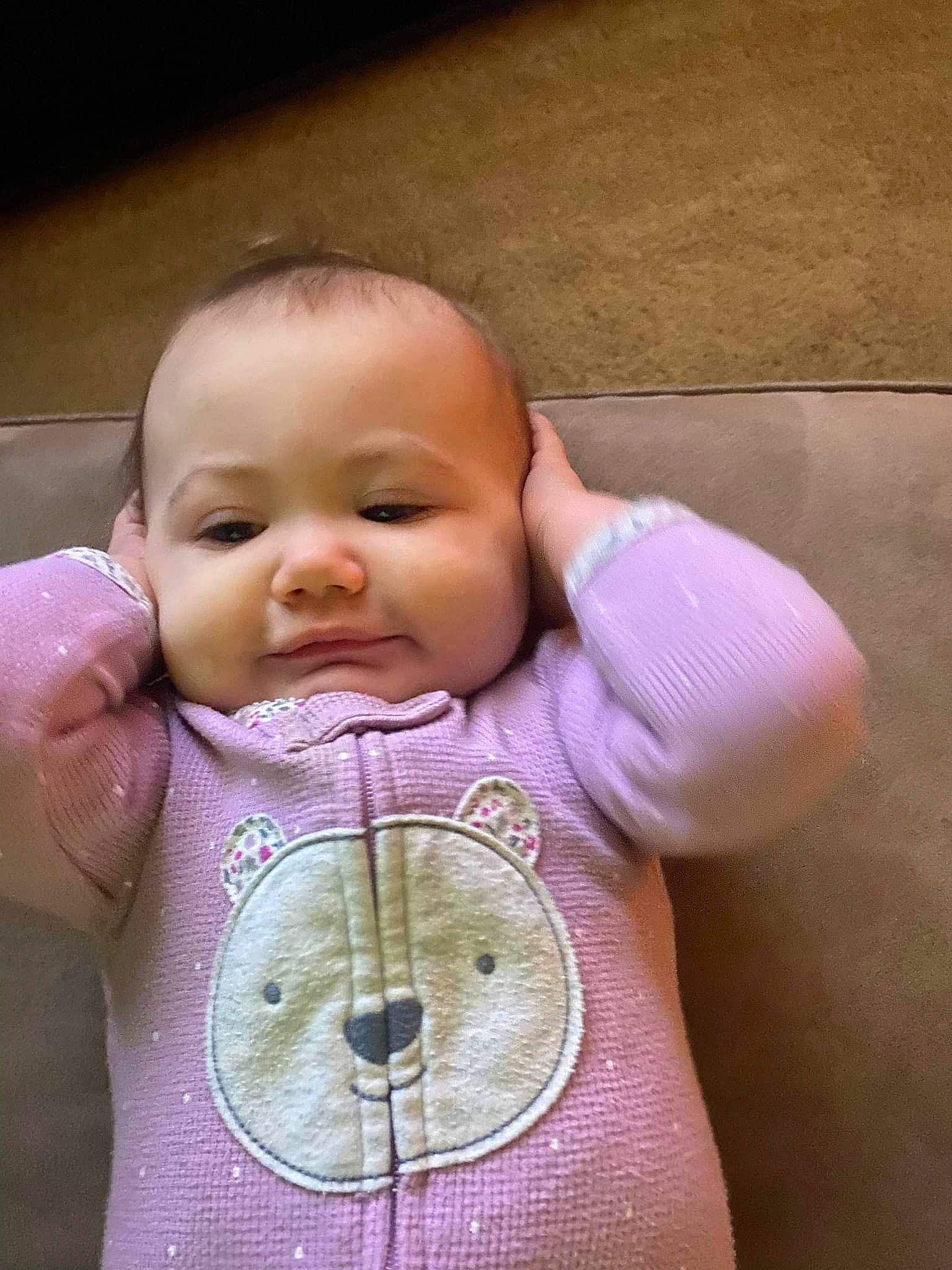 Aubri joined the competition — help win amazing prizes! arm, baby, baby_toddler_clothing, cheek, ear, eyelash, face, finger, gesture, hand, happy, human_body, iris, lip, neck, nose, person, pink, skin, sleeve