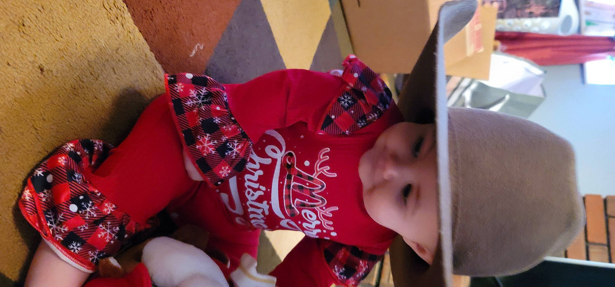 Aubri joined the competition — help win amazing prizes! baby, box, cap, carmine, carton, child, elbow, fashion_accessory, fun, happy, hat, headgear, headwear, human_leg, leisure, nail, person, room, shipping_box, thigh