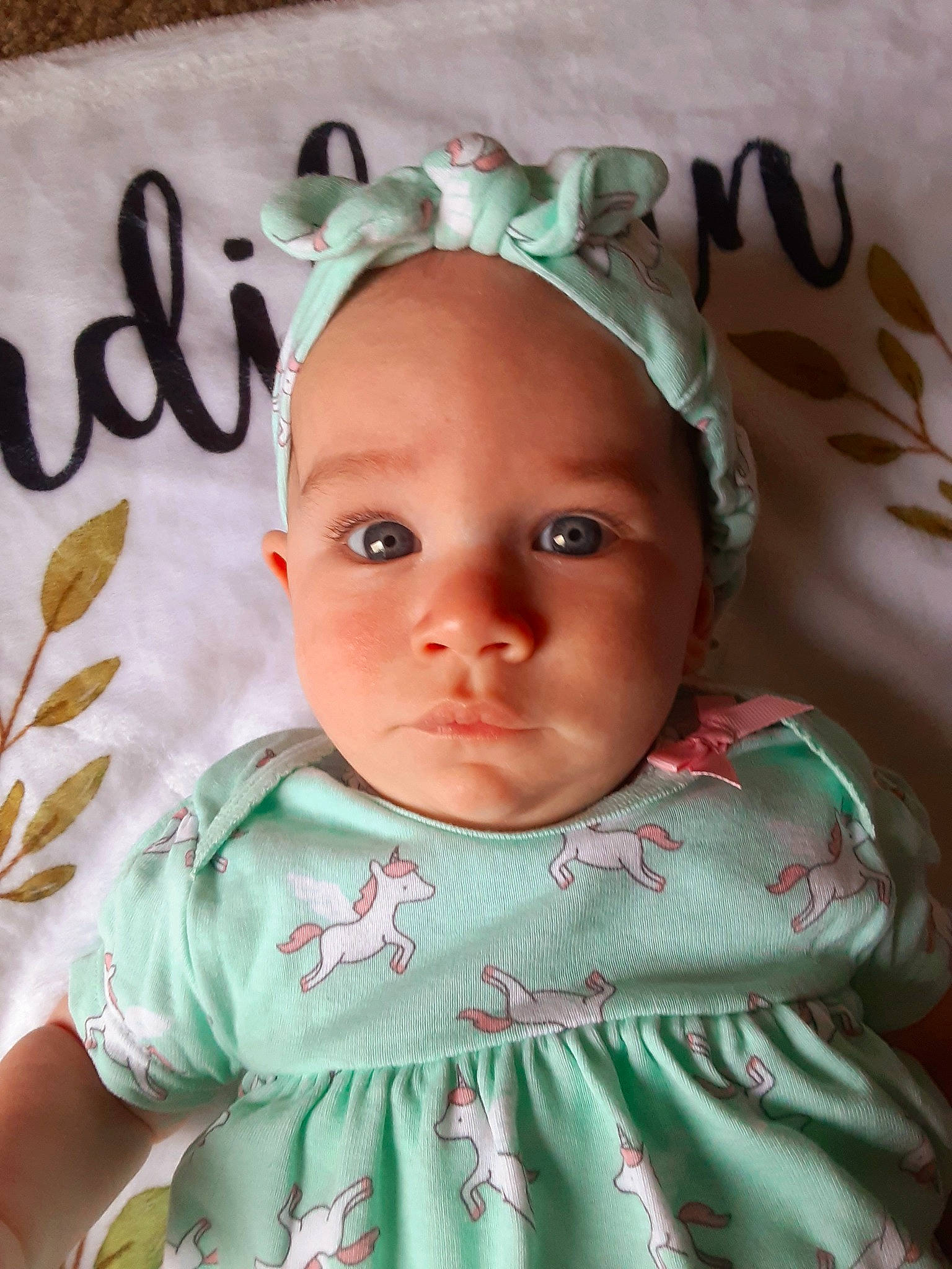 Adilynn joined the competition — help win amazing prizes! baby, baby_products, baby_toddler_clothing, cheek, child, eye, face, forehead, hair_accessory, head, headband, headgear, iris, person, product, skin, textile, toddler
