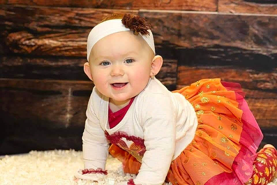 Matilda joined the competition — help win amazing prizes! baby, child, child_model, fashion_accessory, hair_accessory, happy, headband, headwear, joy, person, smile, toddler
