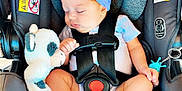Lillianna joined the competition — help win amazing prizes! baby, car_seat, sleeping, headband, plush_toy, panda, toy, straps, infant, child, cute, clothing, socks, safety, seat, resting, indoor, comfort, peaceful, small